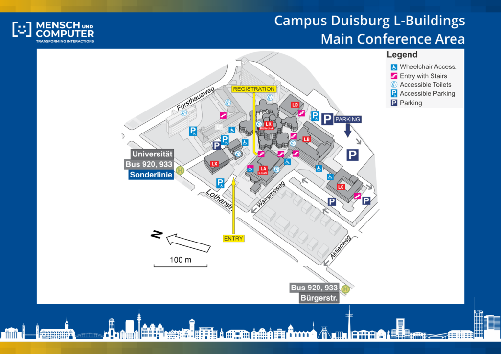 Map of Campus Duisburg L-Buildings