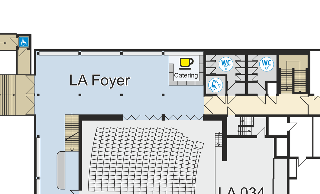 Location of coffee catering in the foyer